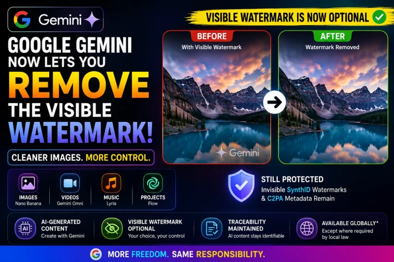 Google Gemini Lets You Remove Visible AI Watermarks