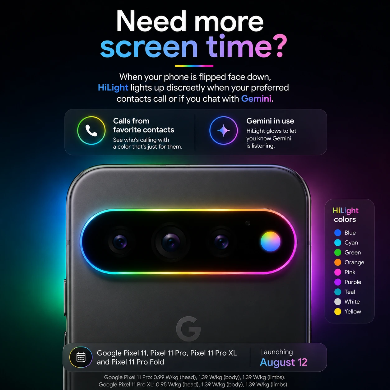 Google Pixel 11 Pro HiLight RGB LED notification feature leaked