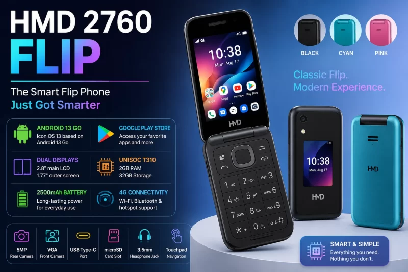 HMD 2760 Flip Leak: Android 13 Go and Specs