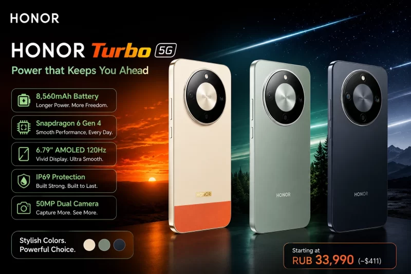 Honor Turbo 5G Goes Official With 8,560mAh Battery and IP69