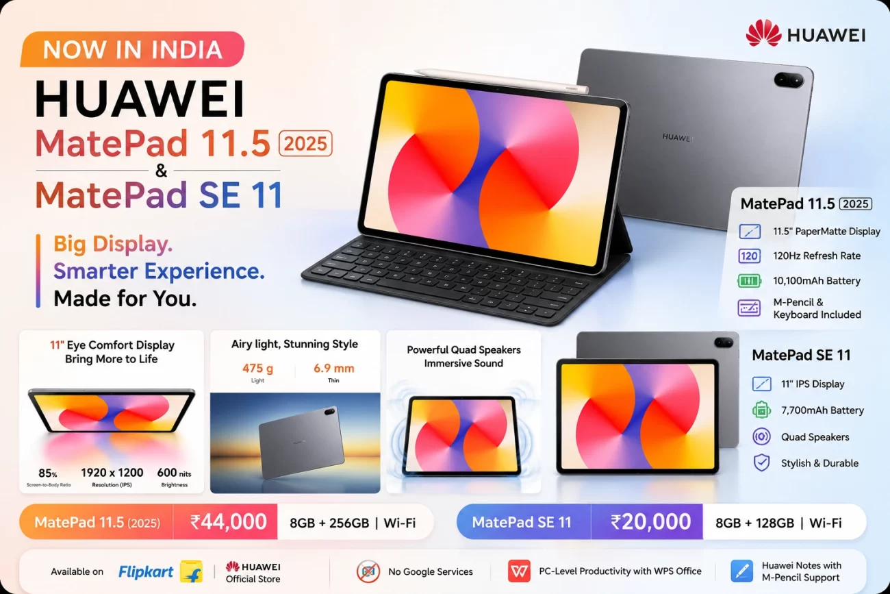 Huawei MatePad 11.5 2025 and MatePad SE 11 India