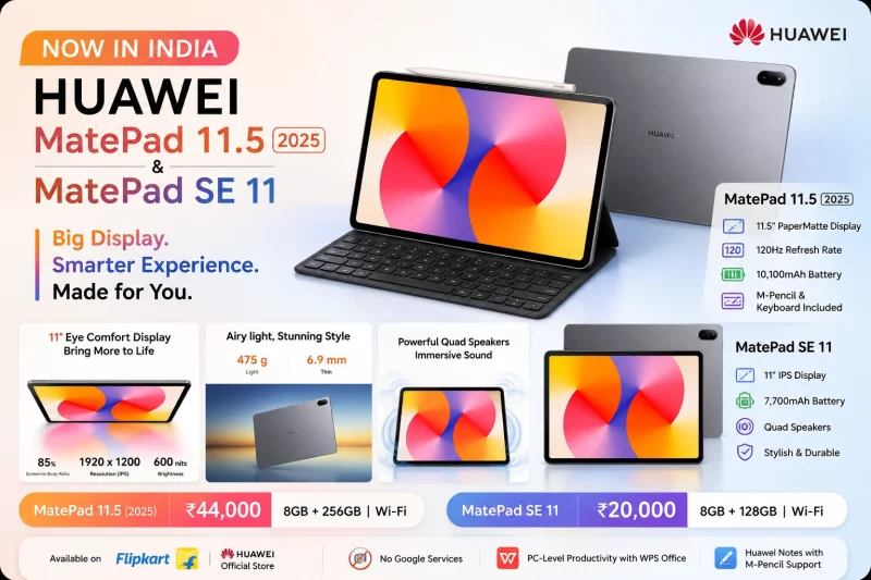 Huawei MatePad 11.5 (2025) and MatePad SE 11 Launch in India: Price, Specs