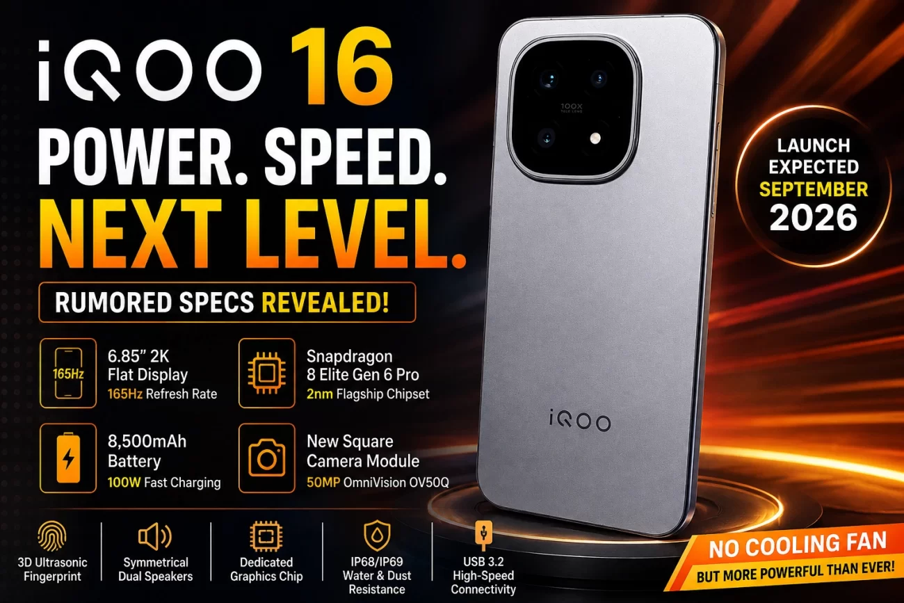 iQOO 16 rumored design with 165Hz display and upgraded hardware