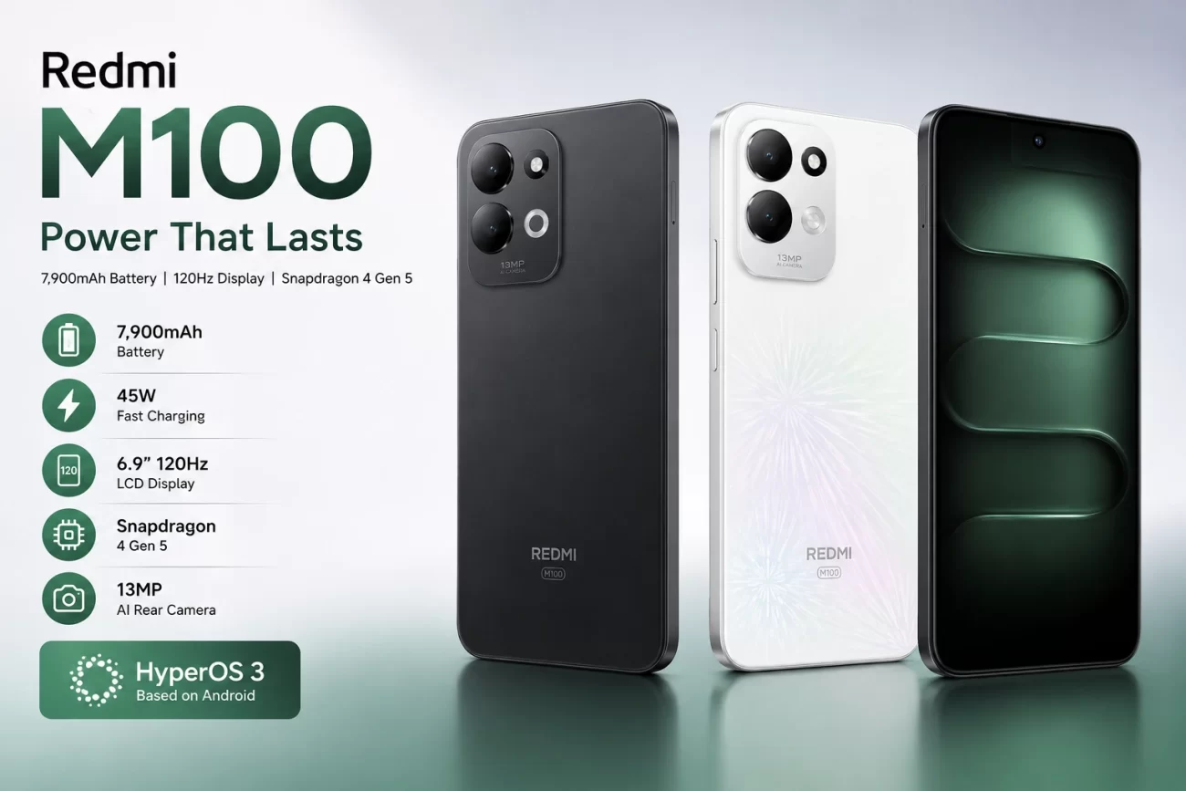 Redmi M100 smartphone with 7,900mAh battery and Snapdragon 4 Gen 5