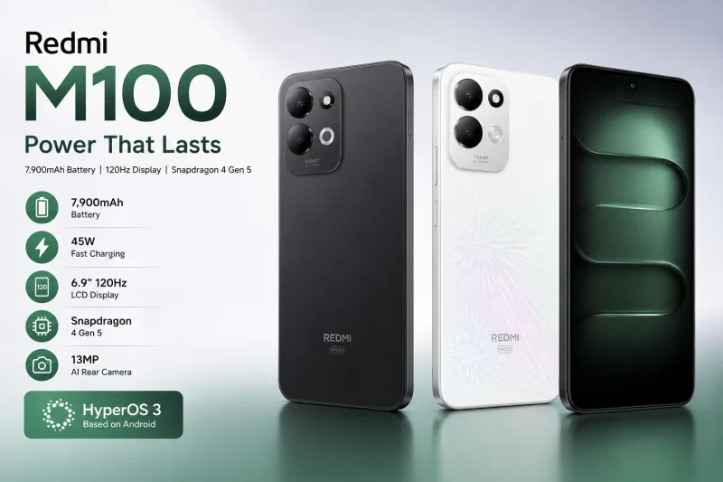 Redmi M100 Launches With 7,900mAh Battery and Snapdragon 4 Gen 5
