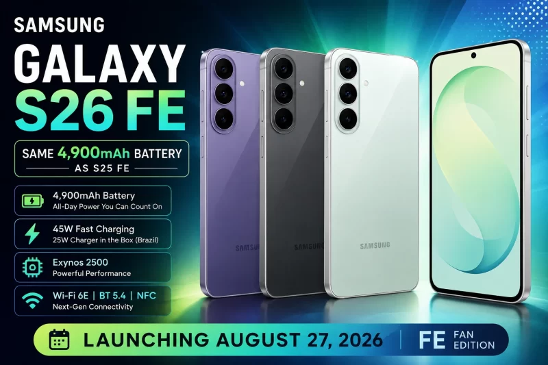 Samsung Galaxy S26 FE Battery Capacity Revealed: 4,900mAh