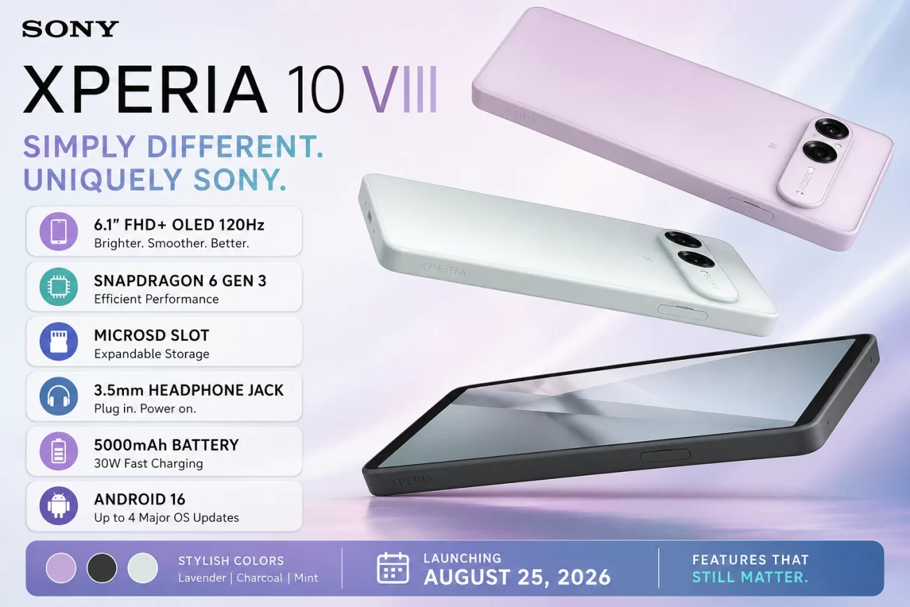 Sony Xperia 10 VIII with 120Hz OLED display and dual rear cameras