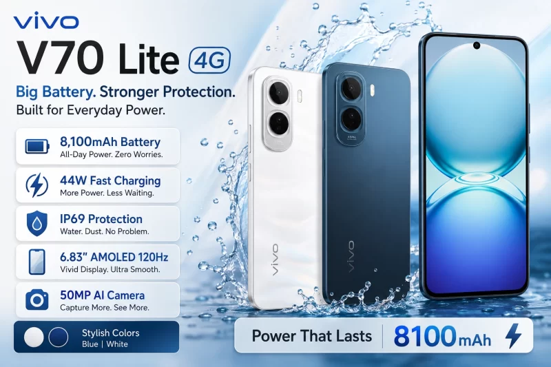 vivo V70 Lite 4G Arrives With a Huge 8,100mAh Battery