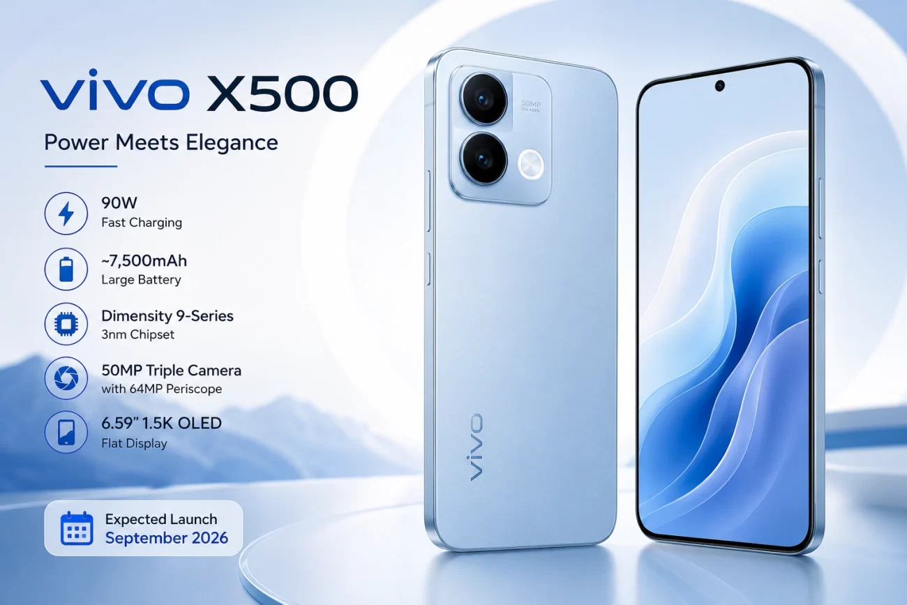 Vivo X500 smartphone design and rumored specifications