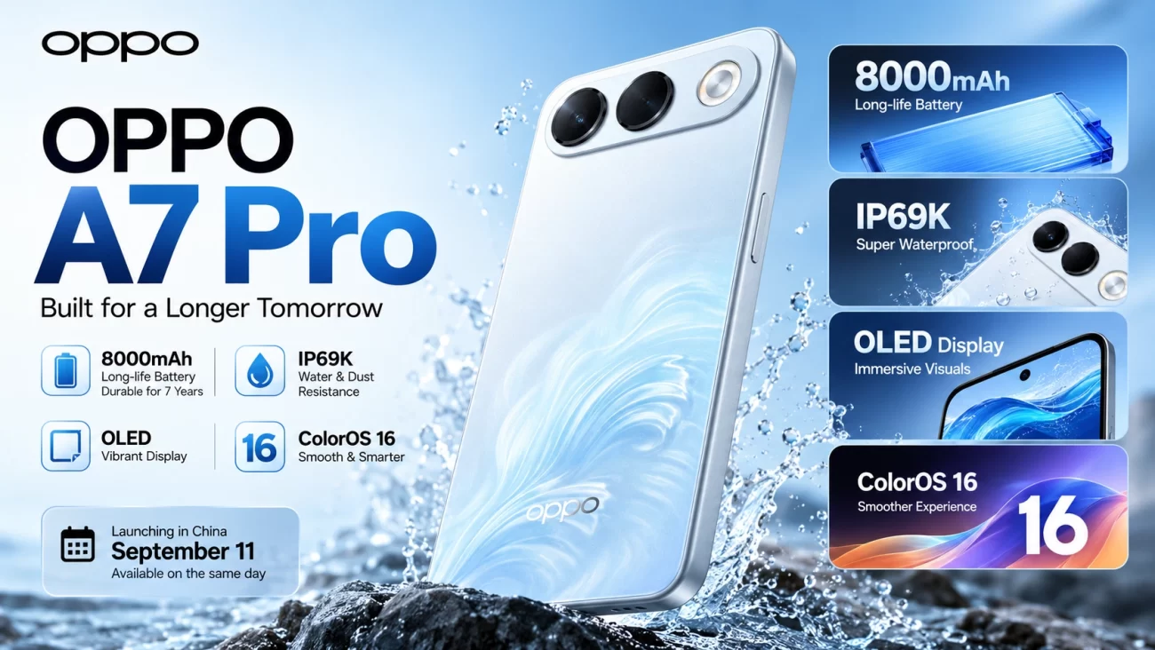 Oppo A7 Pro with 8000mAh battery and OLED display